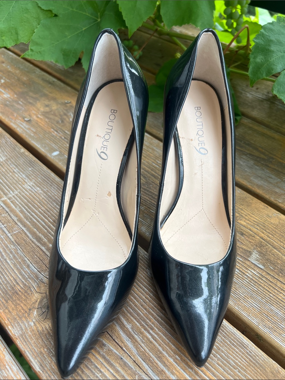 Boutique 9 Black Patent Pointed Pumps/ Stiletto Heel